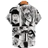 Camisas casuales para hombres 2023 Estilo de verano Personalidad Impresión 3D Patrón de terror Camisa de diseñador de moda hawaiana para hombres