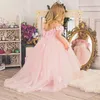 Flickaklänningar Jonany Landsbygdsblommor Korta ärmar Tulle Feather Princess Party Birthday First Communion Roupas de Florista