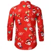 Men039S Casual Shirts Christmas Print Series Suit Men Fashion Red Black White Button Up Mens Dress Suits Xmas Party Prom Blus43089