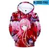 Herr hoodies hoodie sweatshirt älskling i Franxx 3d anime noll två män/kvinnor tröjor pojke/flicka överdimensionerade kläder