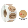 Hediye Sargısı 500pcs Love ile El Yapımı Kraft Kağıt Sticker Yuvarlak Mühür Etiket Pişirme Düğün Dekorasyon Partisi Damla Teslimat Ev Bahçesi F DHIBL