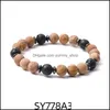 Fili di perline 8 mm linea di legno opaco perline di pietra ematite braccialetti di filo di lava per donne uomini yoga Buddha energia gioielli Yummyshop Dro Dhwcn