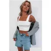 Andere Heimtextilien Damen Einfarbig Sexy Weste Casual Crop Top Inventar Großhandel Drop Lieferung Gartentextilien Dhtmz