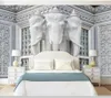 Fonds d'écran Papel De Parede Européen 3D Stéréo Bâtiment Éléphant Décoration Papier Peint Mural Salon Chambre Papiers Peints Décor À La Maison