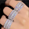Cluster Rings Original Band Set for Women Men 925 Silver Pave Seting Full Simulated Diamond Eternity Engagement Wedding Stone Ringcluster