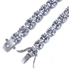 Link bransoletki 8 mm sześcienna cyrkonia bransoletka tenisowa dla mężczyzn Kobiet biżuteria Hip Hop Losowana 1 rzęd