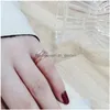 Küme halkaları 925 Sterling Sier 1.2mm Kadınlar için İnce Minimalist Moda Parlak Parmak Takı Dainty Wedding Band Nişan Deliği de DH6J4