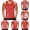 Men's T-skjortor 2023 Sexig ärmlös Summer 3D-tryck Grafisk gröda toppar Kort tankblus Personlighet T-shirt Men Novelty #G30