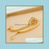 Шармовые браслеты Bangles Vintage Simple Gold Rose Rose Flower Alloy Bracelet Bracelet Drop Delive Drowelry Dh8h5