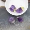 펜던트 목걸이 1pcs 불규칙한 천연 자수정 DRUZY PURPLE CRYSTAL QUARTZ NUGGET 목걸이 DIY 보석 선물 제작 액세서리 펜던