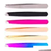 Eyebrow Tools Stencils High Quality Stainless Steel Tip Tweezers Face Hair Removal Clip Brow Trimmer Makeup In Stockl Drop Deliver Dhb3O