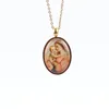 Pendant Necklaces Stainless Steel Religious Oval Christ Jesus Virgin Mary Necklace Jewelry Gift For ChurchPendant