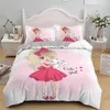 Bedding Sets Cartoon Duvet Capa Lindas garotas para crianças Teen Microfiber Princess Ballet Dancer King Quilt com fronha