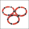 Fios de miçangas de 8 mm de miçangas de pedra de ágata vermelha fosca de hematita lava pulseiras para homens homens yoga buda jóia yeeking yummyshop dhbhk