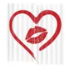 カーテンドレープ幾何学的な愛のパターンセクシーな赤い唇リビングルームベッドルームのための大きな窓サンシェードブラックアウト屋内セット