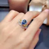 Trouwringen Leuke zilvergeplateerde kroonopening voor vrouwen glans blauw gele cz stenen inleg mode sieraden feest cadeau ring