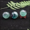 Arts and Crafts Natural Colorf Fluoryt Crystal Ball Ornament Czakra Healing Reiki Quartz Dekoracja Dekoracja upuszcza dostawa domu ogród OTY8A