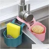 Storage Holders Racks Kitchen Sink Drain Rack Soap Sponge Holder Hanging Basket For Bathroom Adjustable Faucet Accessories Drop De Dhccp