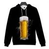 Męskie bluzy 2023 Zimowa wiosna jesień mody Sport Casual Beer 3D Printed Coat Pullover Hoym polar sznurka z kapturem miękkie ciepło