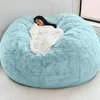 Chair Covers Drop Giant Sofa Cover Autumn Winter Living Room Big Round Soft Fluffy Faux Fur No Filler Bean Bag Cushion