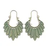 Dangle Lustre Mode Bijoux Femmes Vintage Boucles D'oreilles Or Cuivre Feuilles Plume Drop Delivery Dhykr