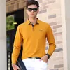 Polo da uomo Camicia casual Polo da uomo Solid Autunno Inverno Manica lunga Camiseta traspirante