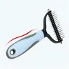 Собачья груминга Pets Beauty Tools Mure Cutter Shedding Tool Pet Cat Cat Hair Comb Brush Двусторонняя продукция zxf81 Delive dhhko