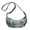 Schoudertassen bloemen patroon voor vrouwen casual ketens hobos designer merk dames handtassen nieuwe crossbody girls sac 230116