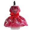 Dog Apparel Fashion Pet Princess Skirt Flower Decorative Kitten Party Dress Festival Clothes Cat Costume Accessories