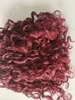 Clip brasiliana nelle estensioni dei capelli ricci vergini umani Colore rosso 99j #