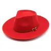 Woda upuść top fedora hat jazz szerokie czapki bzdurki kobiety mężczyźni fedoras kobieta mężczyzna czapka jesienna zima moda prosta czapki 8 colors