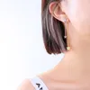 Boucles d'Oreilles Français Creux Étoiles Charmes Dangle Boucle D'oreille Titane Acier Plaqué Or Chaîne Cubaine Pour Femmes Bijoux À La Mode GiftStud