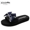 Slippers Sandals Female Seaside Women Summer Manual Bow Tie Word Non-slip Beach Shoes