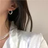 Hoop Earrings Women Fashion Silver Plated White Flash Simple Sparkling Ear Buckles Party Gift Jewelry Accessories Wedding