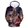 Heren Hoodies 2023 Harajuku Black Butler Sweatshirts Boys/Girls Fashion 3D Gedrukte pullover Hooded Streetwear Hoogwaardige jassen