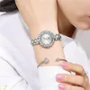 Montres-bracelets Montre à quartz Femme Simple Bracelet en alliage incrusté Bracelet Dames Cadeau Montre-Bracelet Mode Poignet # 11