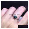 Clusterringen doorgegeven diamanttest Bluegreen Moissanite Paren Ring 925 Sterling Sie luxe sieraden voor verlovingspaar Gift Druppel D DHL6X