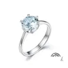Cluster Rings 925 Sterling Sier Classic Solitaire Clear Round Zircon Simple Design for Women Jubileum Gift Fine Jewellery Drop de DH43M