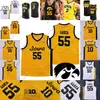 Basketbal jerseys Custom 2021 Iowa Hawkeyes Basketball Jersey NCAA College Luka Garza Joe Wieskamp CJ Fredrick Bohannon Connor McCaffery Ahron Ulis Toussaint