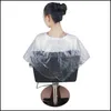 Raincoats Beauty Salon Dye Hair Disposable Förkläde PE -plast Klar anti avloppsskärning Poncho Skydd Frisör CAPES 50st 35HT E1 OTQTI