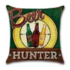 Pillow 2pcs/set Sofa Throw Cover Decorated Case Home Textile Flax Bar Beer Pattern Square Pillowcase