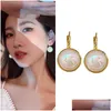 Hoop Huggie Fashion Jewelry Colorf Mermaid Hime Faux Pearl Earring Niche Design Ear Clip oorbellen Drop levering Dhynv