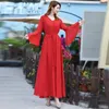 Casual jurken 2023 Aankomst lange plus size zomer Boheemse chiffon flare mouw maxi jurk vrouw strand trouwfeestjurk