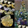 Decorazioni natalizie Nastro Fiocco Stringa Luci Ornamenti per alberi Fai da te Atmosfera romantica Disposizione Decorazione Drop Delivery Home Gard Dhoqf