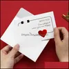 Cartes de voeux Valentine Card Coeur Lettres imprimées Bronzage avec enveloppe Cadeau d'anniversaire de mariage DIY Drop Livraison Home Garden Fe Dhtts