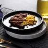 Plates Nordic Marble Steak Ceramic Western Dish High-class Brief Salad Pasta Flat Plate Round Dinner Tray Dinnerware