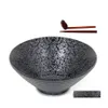 Skålar keramiska japanska ramen soppskål med matchande sked och pinnar som är lämpliga för Udon soba stor storlek droppleverans hem garde dh7jd