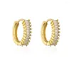 Hoop Earrings Mafisar High Quality Fashion Gold Plated Round Mini Set Half Colorful Zircon Ladies Luxury Jewelry