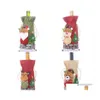 Weihnachtsdekorationen Weinflasche ER Merry Decor Urlaub Weihnachtsmann Champagner für Zuhause Drop Lieferung Garten Festliche Party Supplies DHDQ6