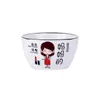 Plates Bowl Family's Parent-child A Four Mouth Rice Cartoon Ceramic Net Red Lovely